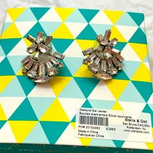 Stella & Dot Starburst Ear Jackets Silver Earrings